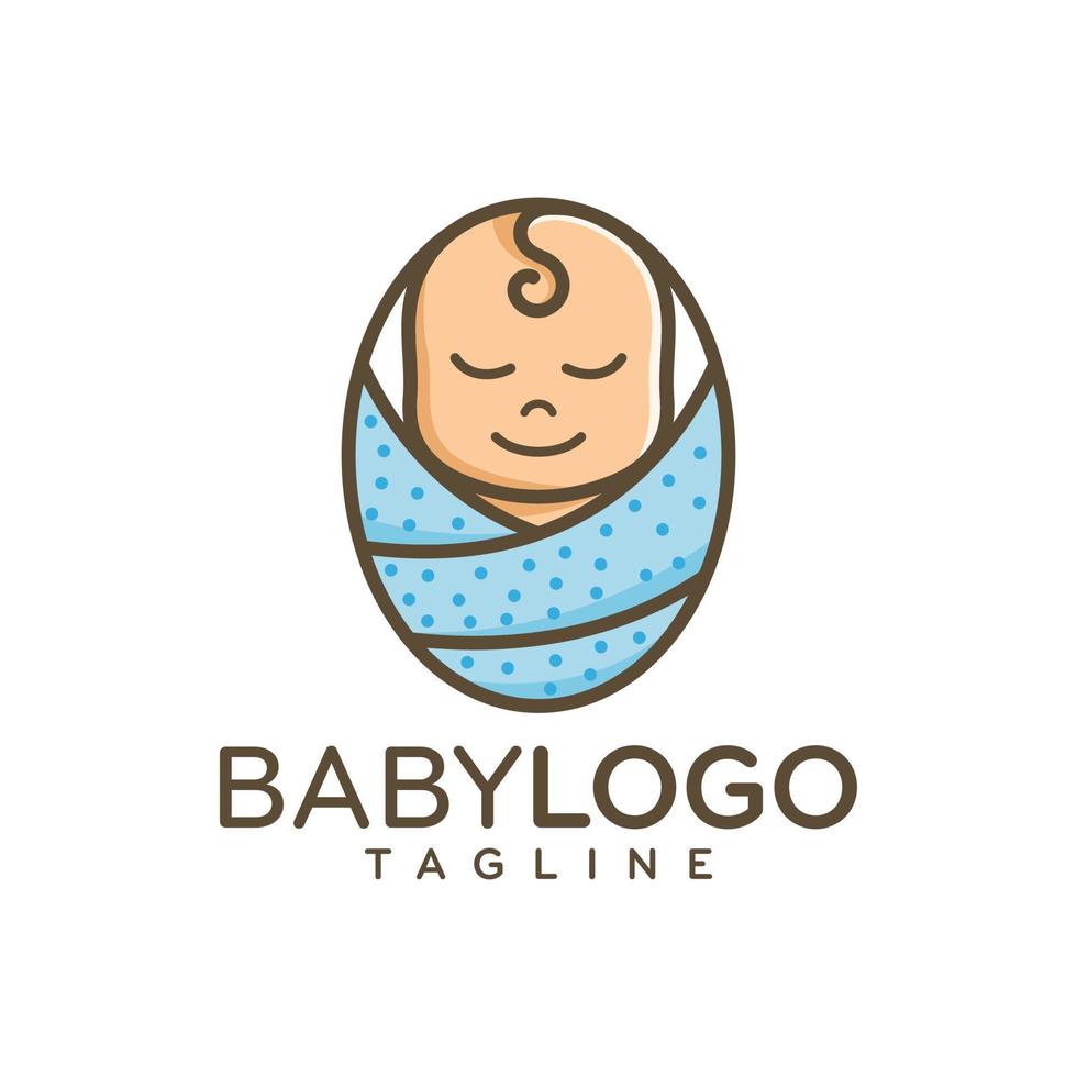 Cute Baby Logo Design Vector