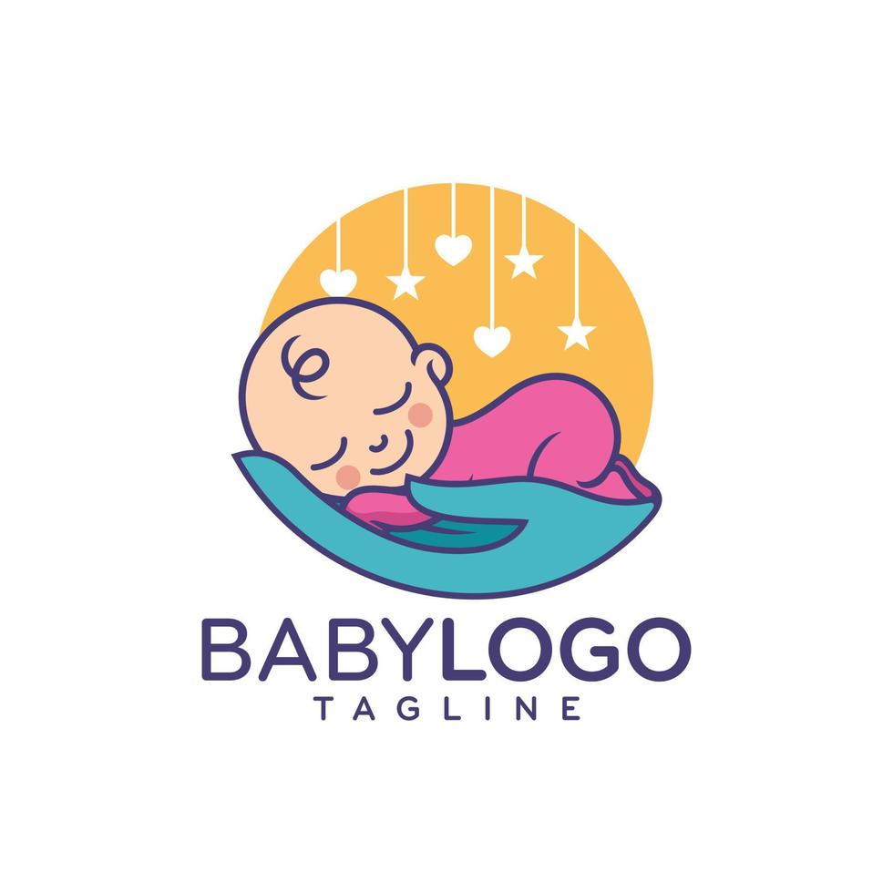 vector de diseño de logotipo de bebé lindo