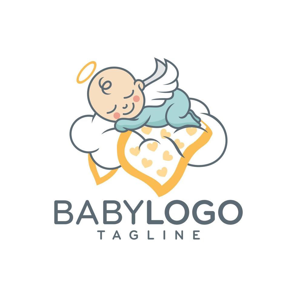 Cute Baby Logo Design Vector