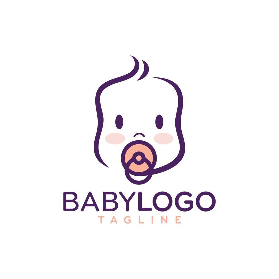 Cute Baby Logo Design Vector