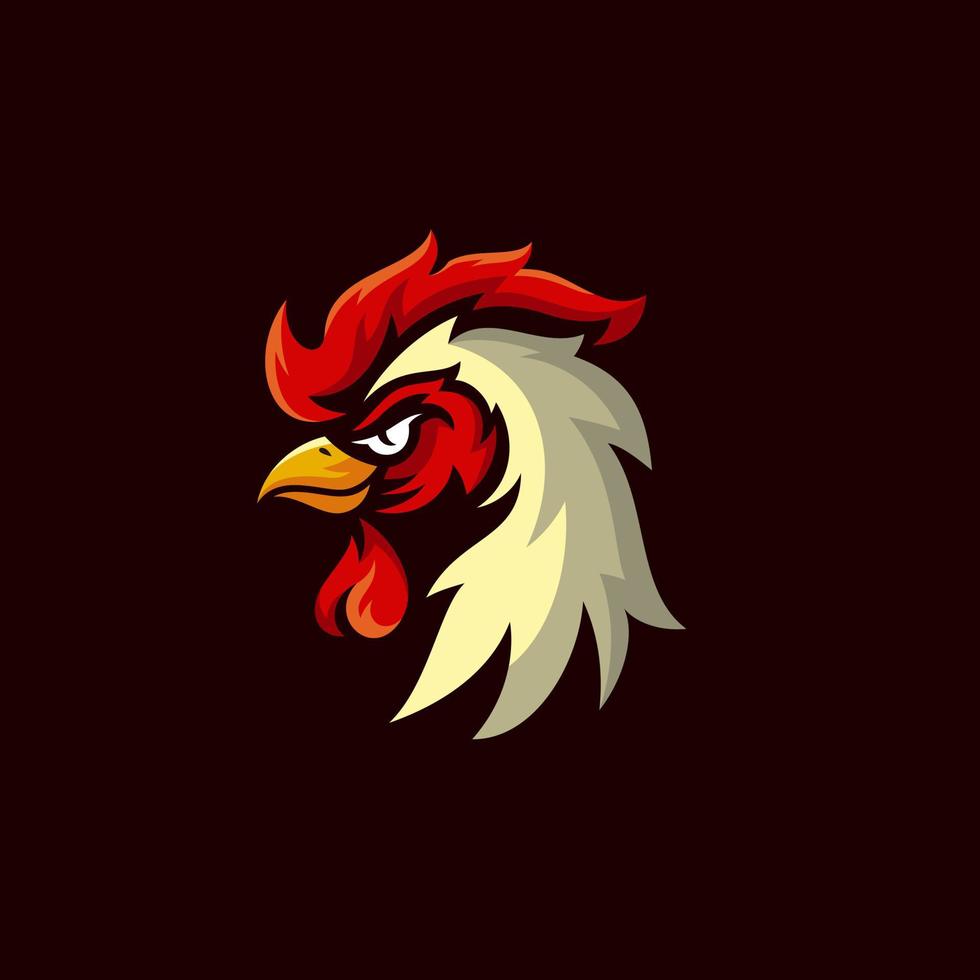 gallo mascota deporte logo diseño vector ilustración