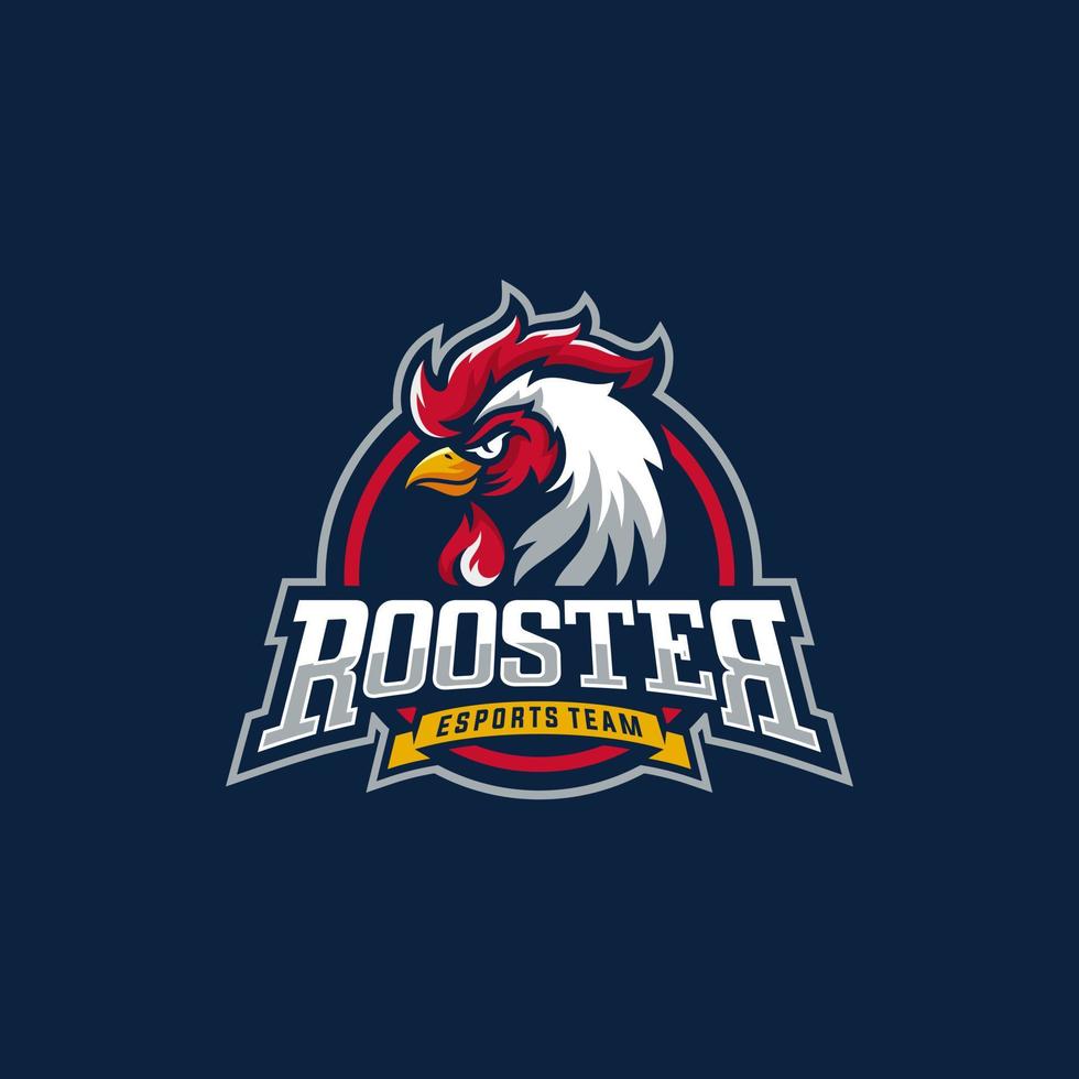 Rooster mascot sport logo design Vector illustration