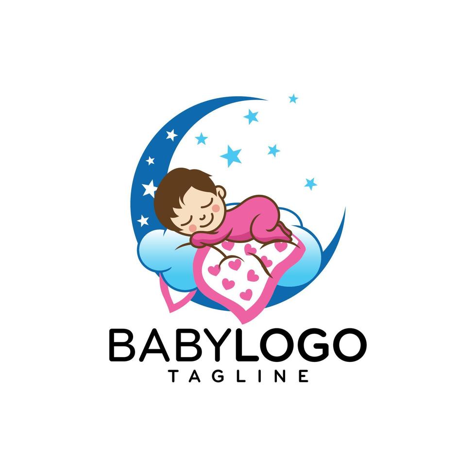 Cute Baby Logo Design Vector