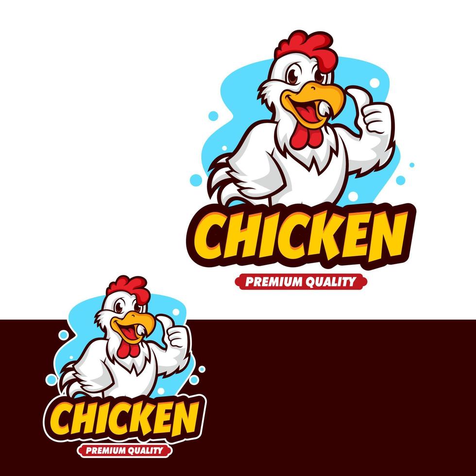 vector del logotipo de la mascota de pollo. ilustración vectorial de pollo. diseño de logotipo de vector de granja orgánica