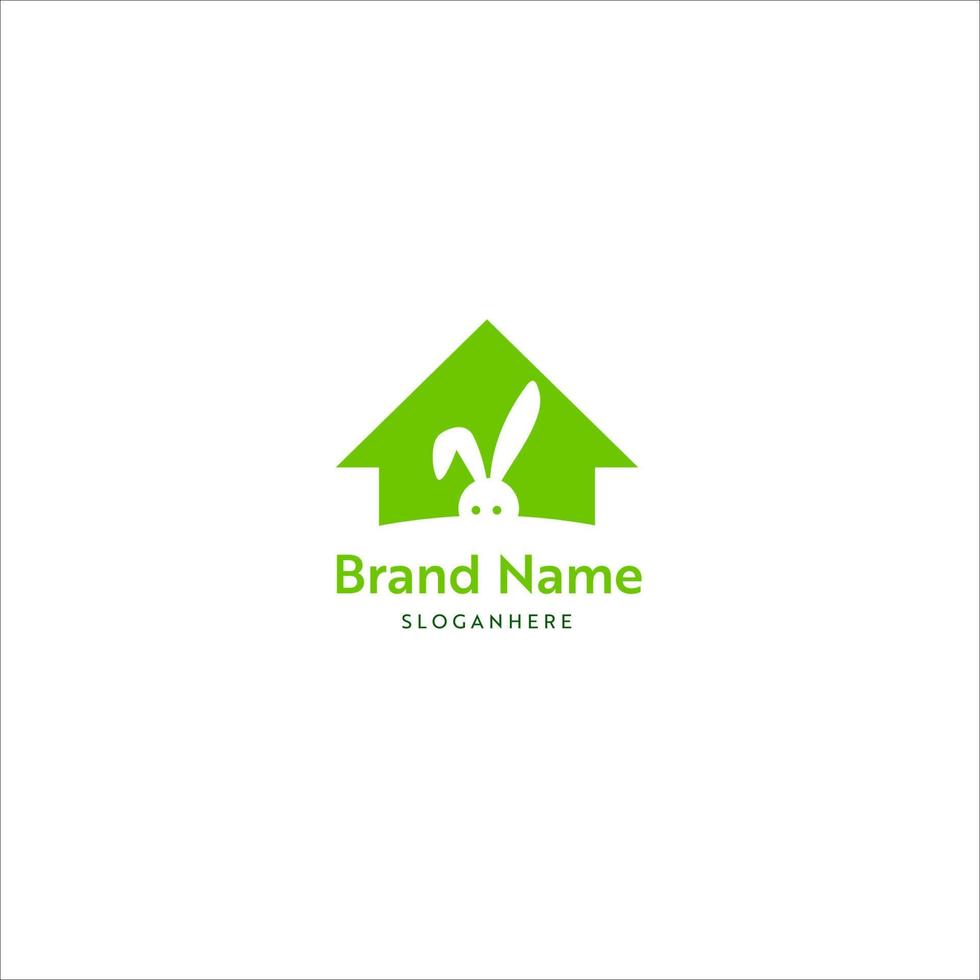 home rabbit logo design template element. vector logotype