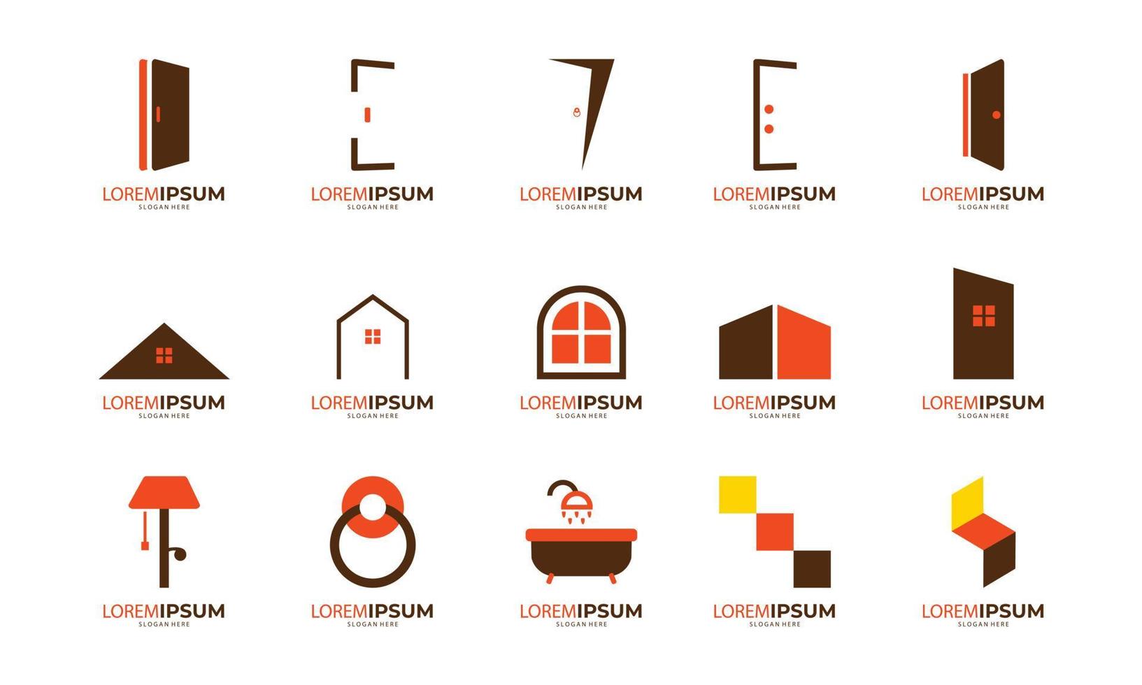 furniture set logo. modern design. vector icon illustration