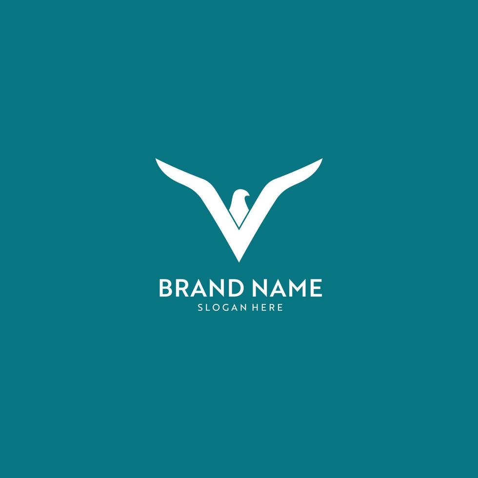 V bird logo design template element. vector logotype