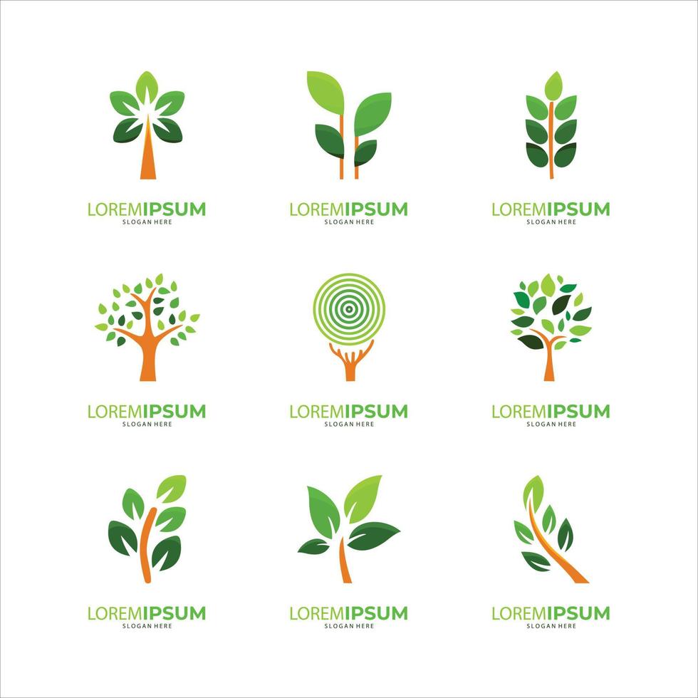 Nature creative symbol organic concept. Leaf icon, Corporate identity logotype, company graphic design collection vector