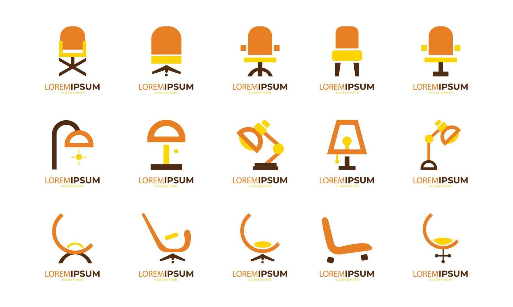 furniture set logo. modern design. vector icon illustration