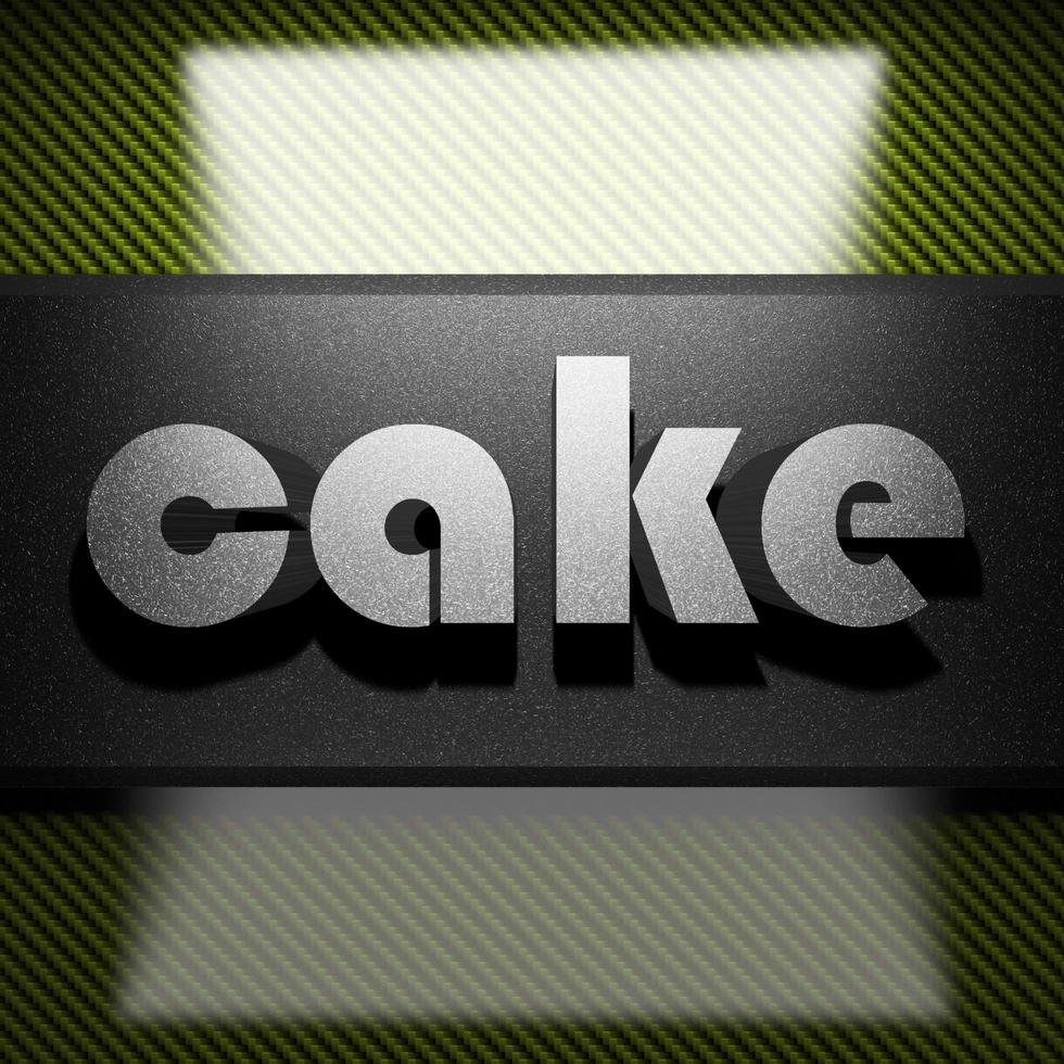 cake word of iron on carbon photo