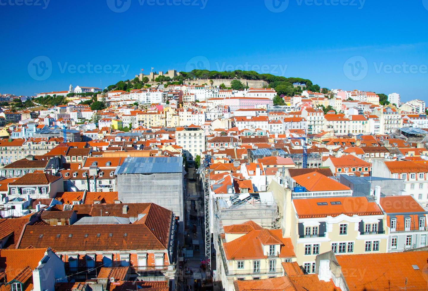 Portugal, panoramic view of old town Lisbon in summer, touristic centre of Lisbon photo