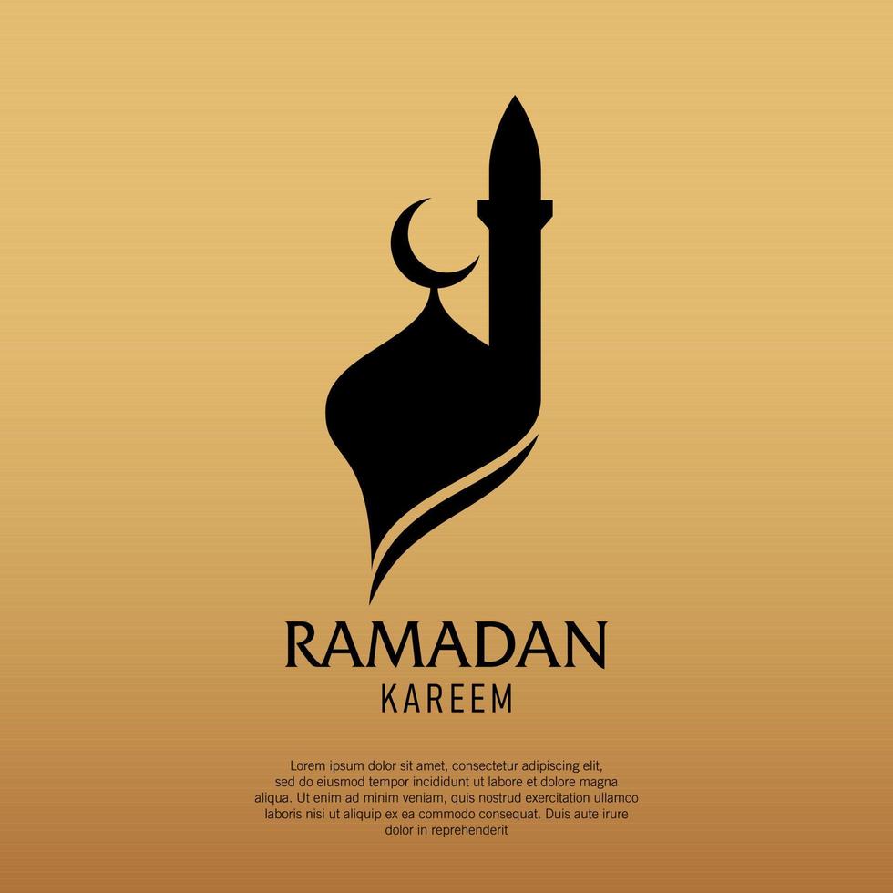 Mosque silhouette logo concept. Suitable for design element of ramadan kareem poster, islamic badge, ramadan event ornament. vector