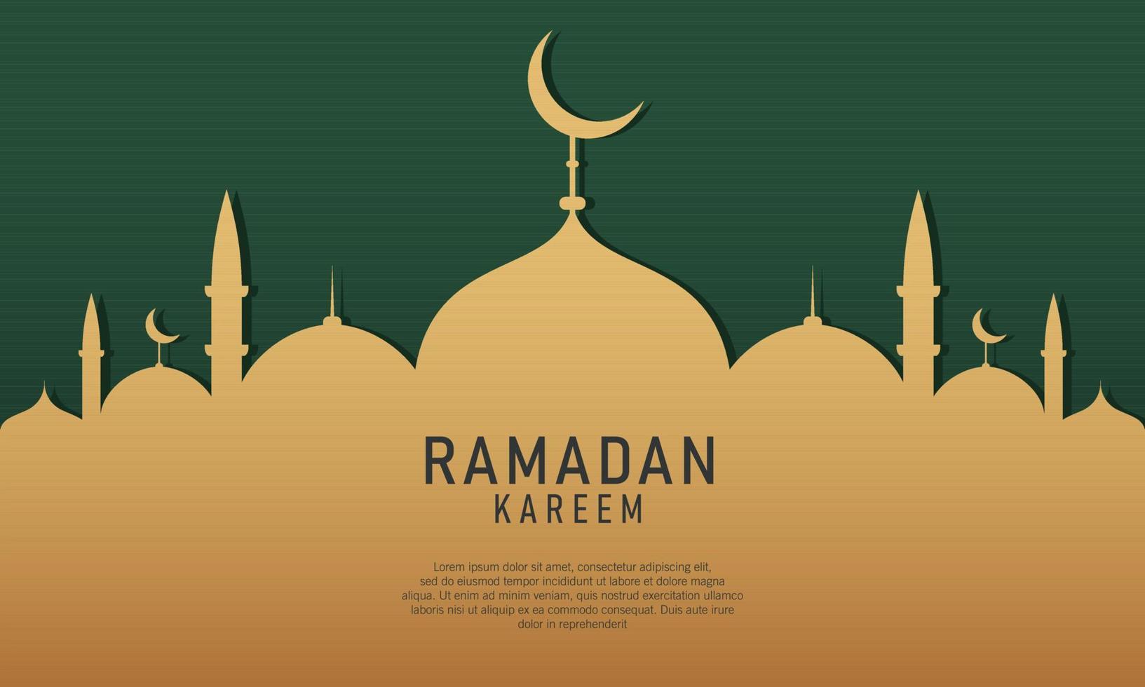 Vector illustration of mosque silhouette illustration. Suitable for design element of Ramadan Kareem greeting and holy month Ramadan celebration banner background.
