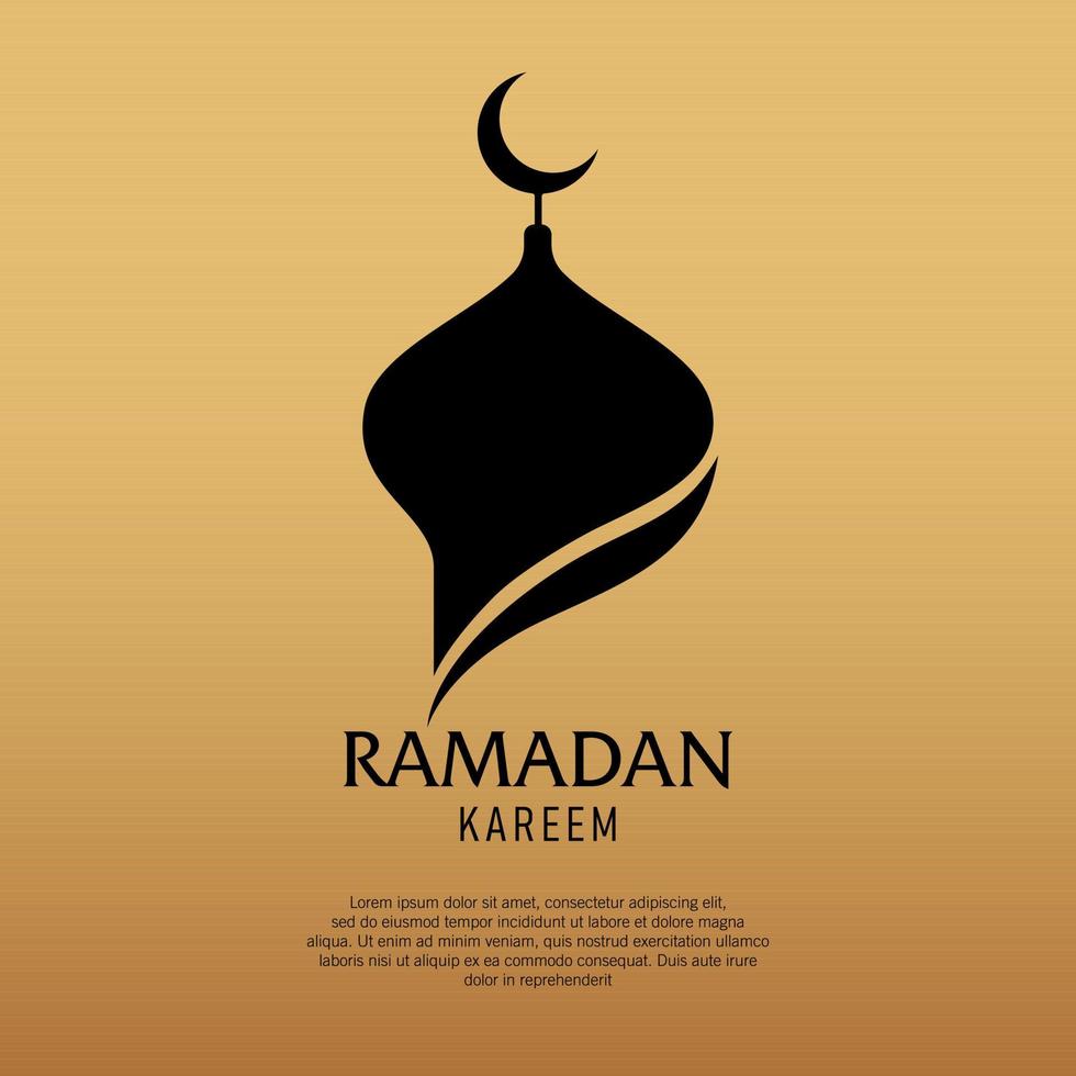 Mosque silhouette logo concept. Suitable for design element of Ramadan event logo template, greeting card, and promotional product. Ramadan Kareem logo. vector
