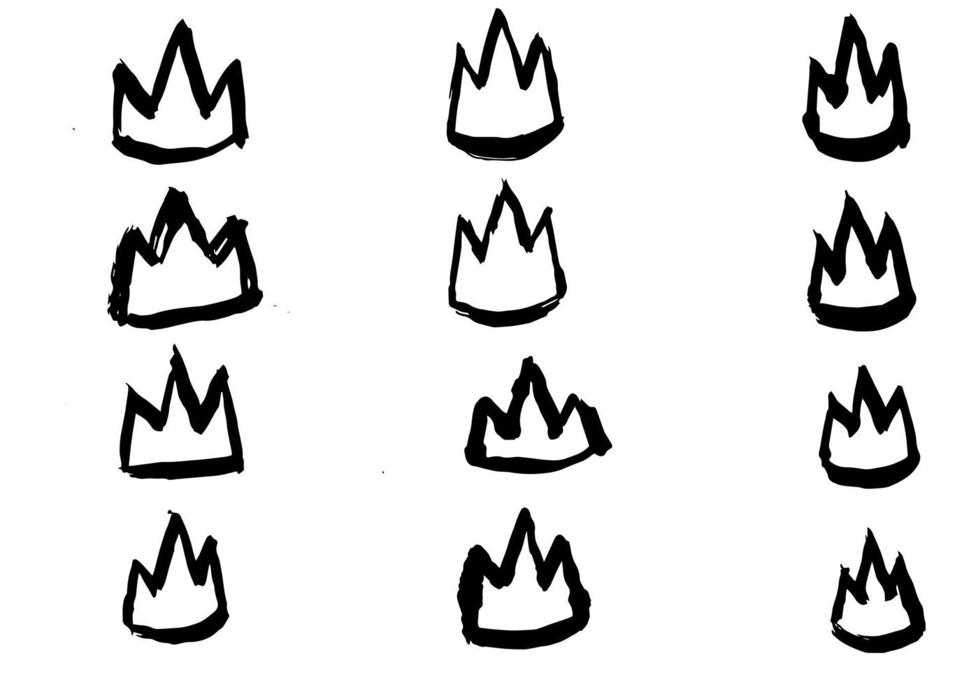 icono de graffiti del logo de la corona. elementos negros aislados sobre fondo blanco. ilustración vectorial vector