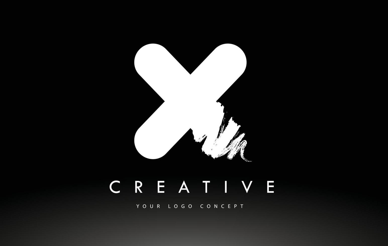 White X Brushed Letter Logo. Brush Letters design with Brush stroke design. vector