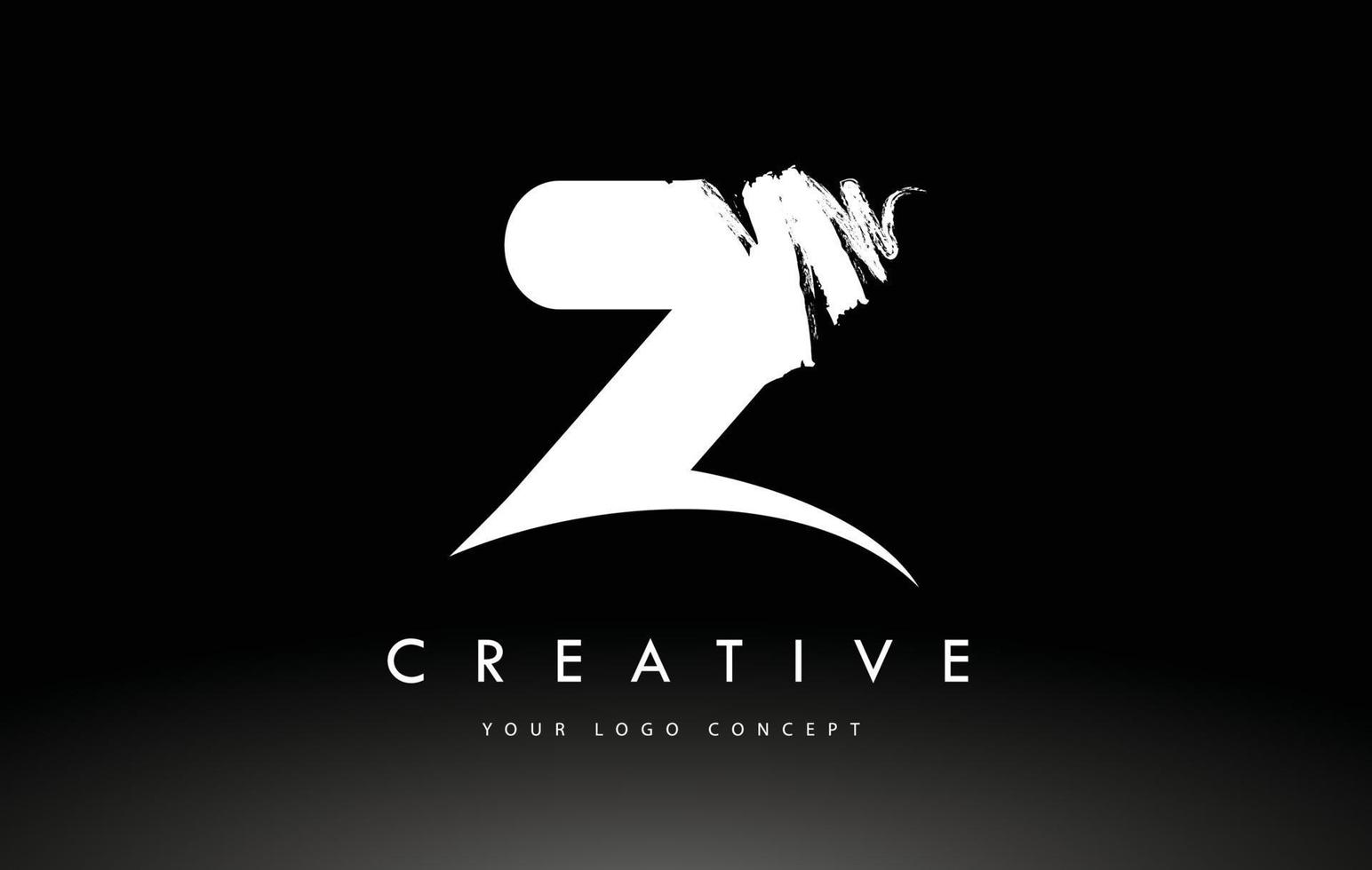 White Z Brushed Letter Logo. Brush Letters design with Brush stroke design. vector