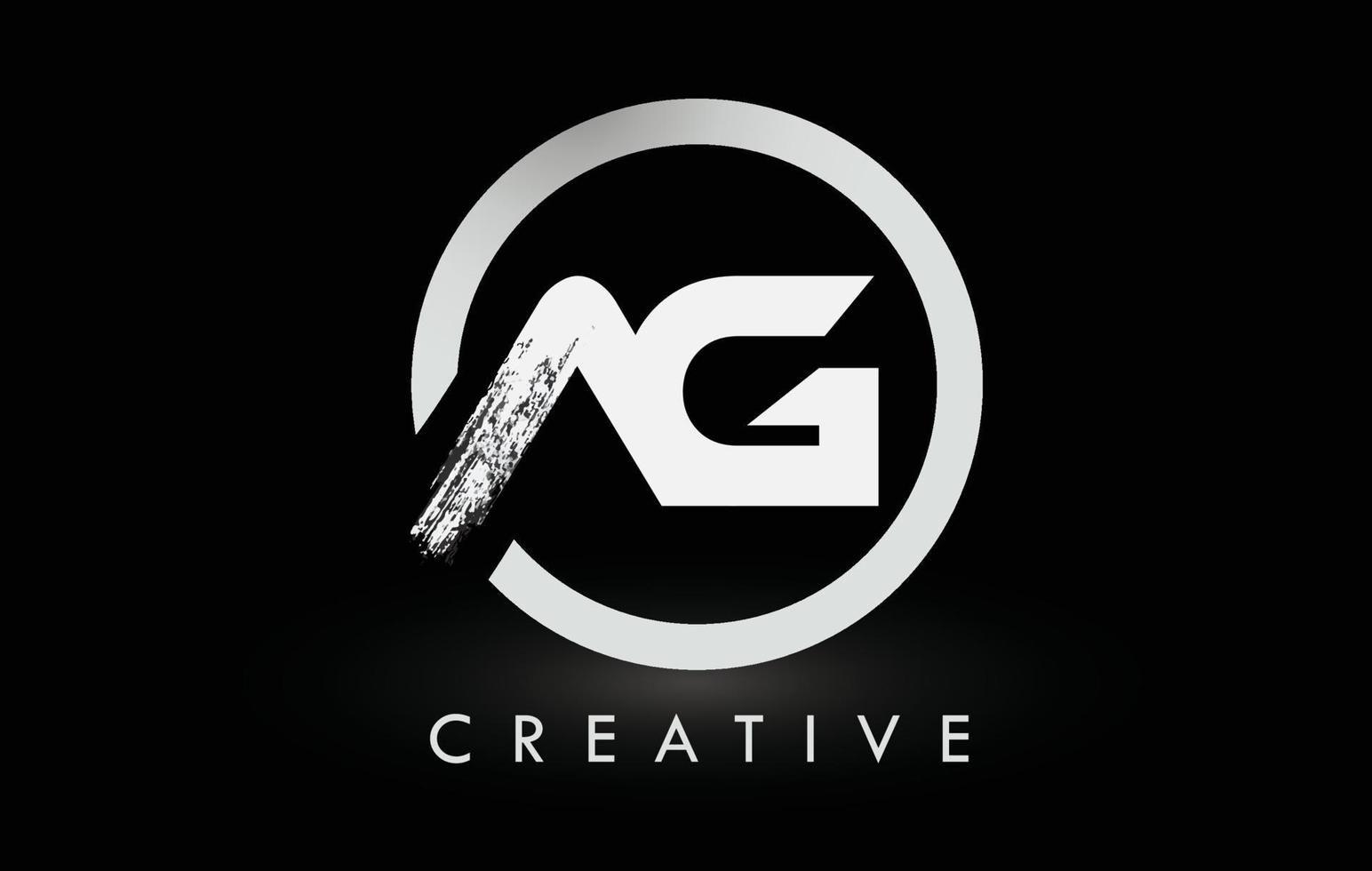 diseño de logotipo de letra de pincel blanco ag. logotipo de icono de letras cepilladas creativas. vector