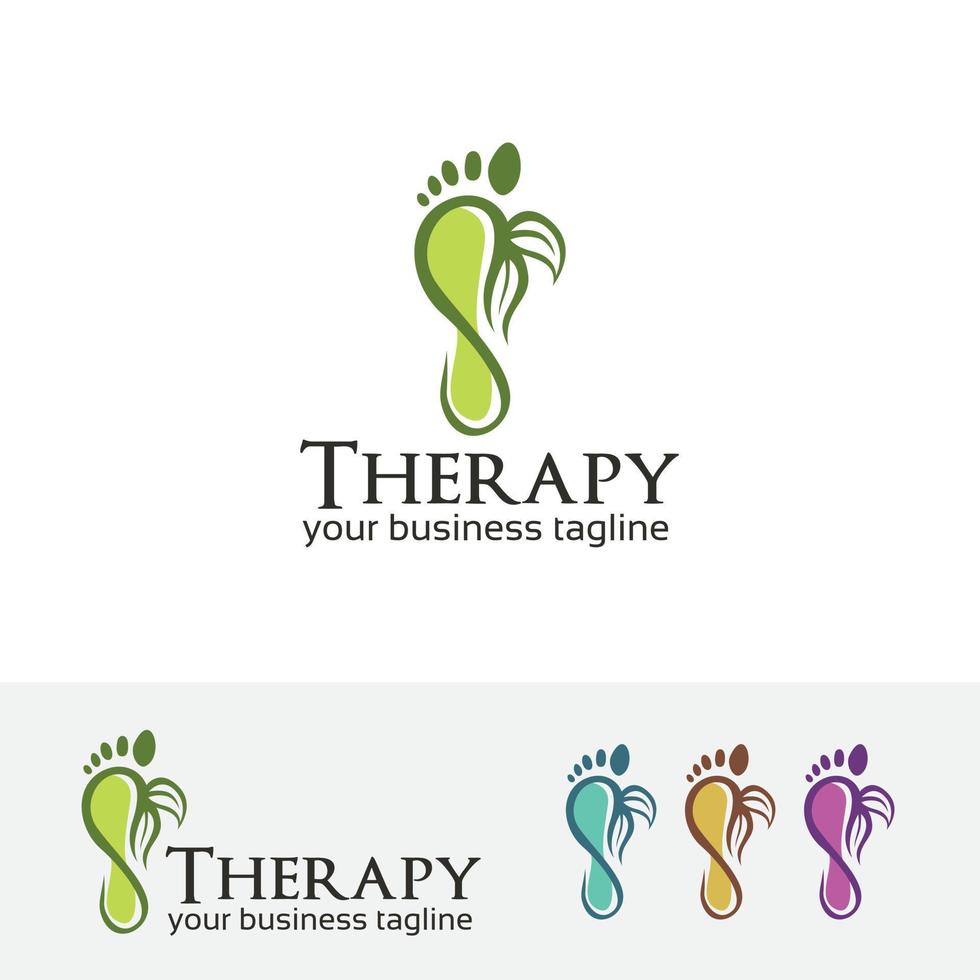 diseño de logotipo de terapia de pies vector