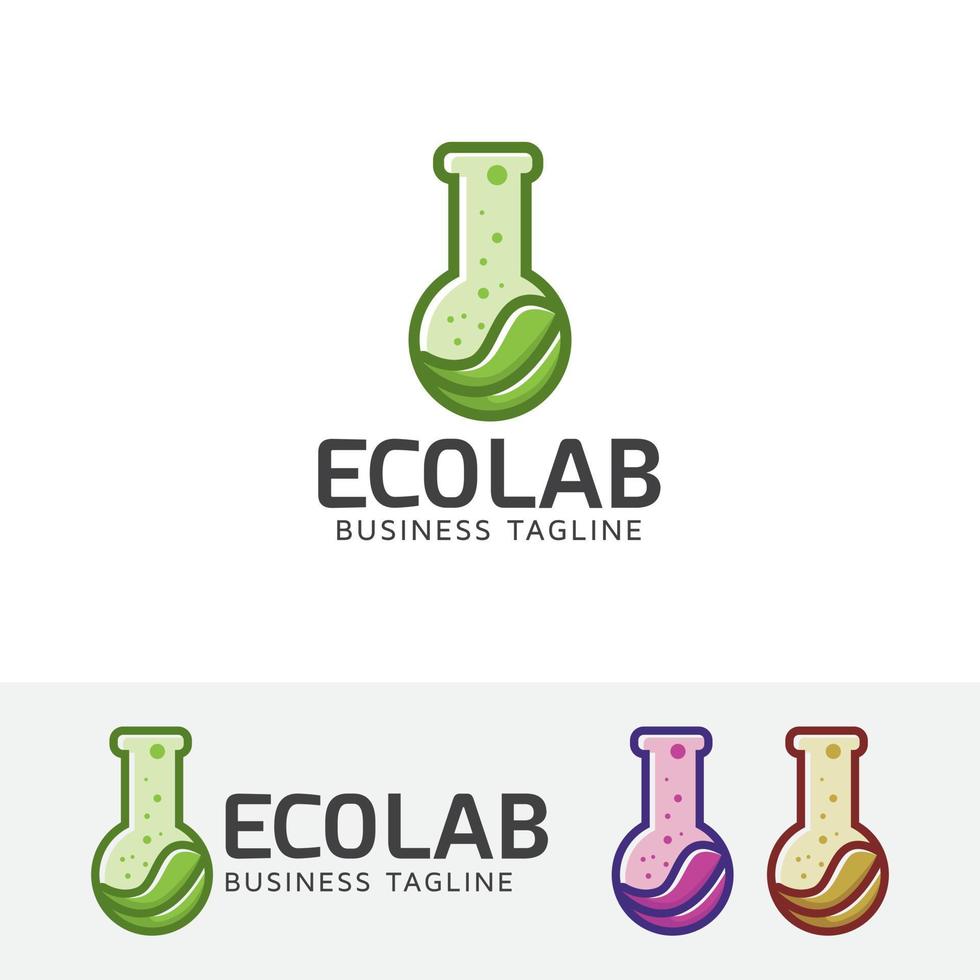 plantilla de logotipo de laboratorio ecológico vector