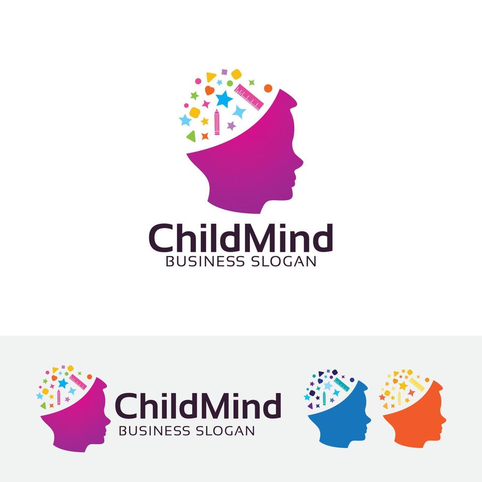 Creative children logo design vector
