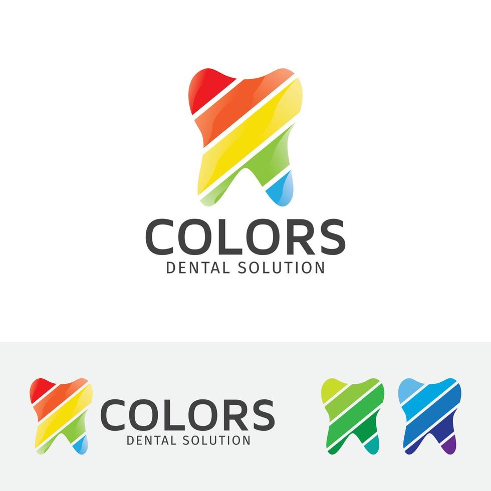 plantilla de logotipo dental colorido vector