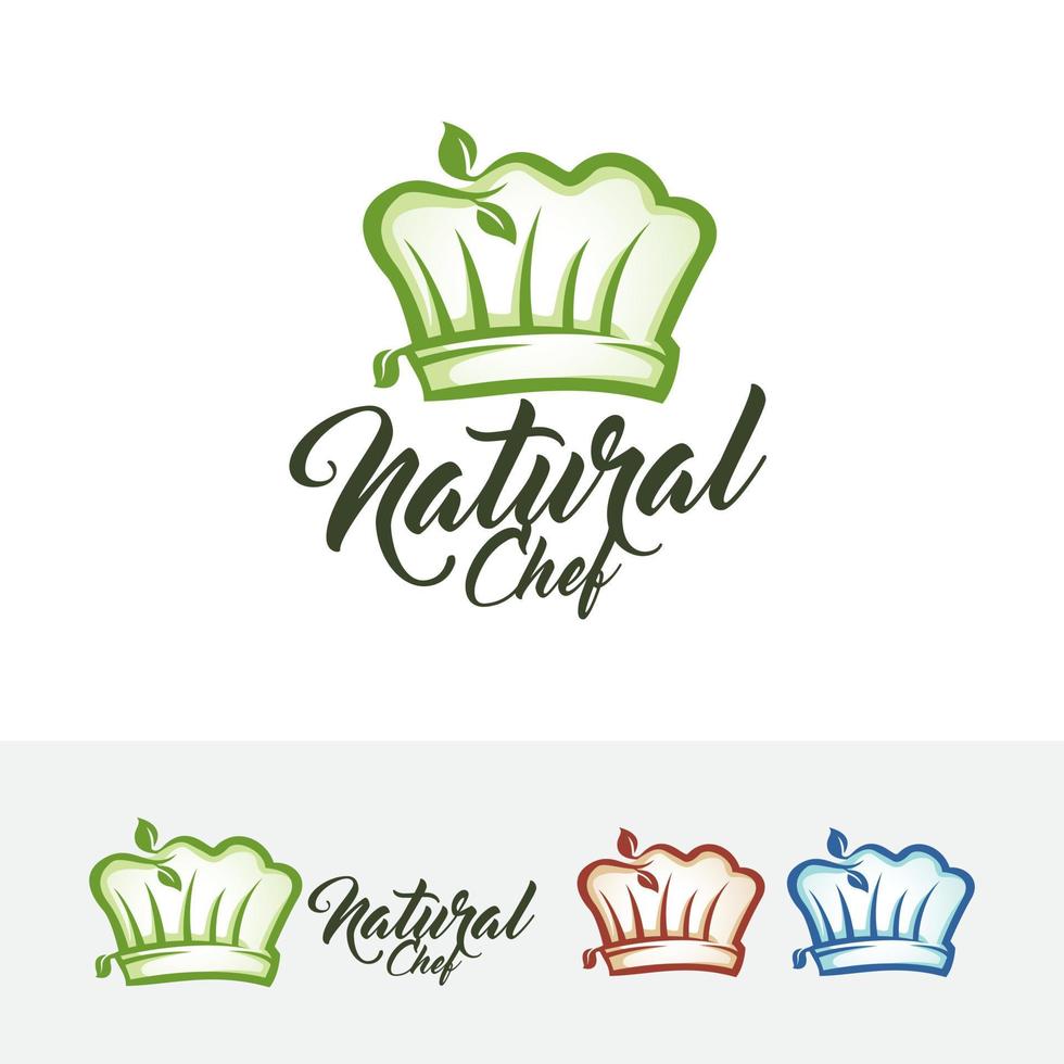 Natural chef vector logo design