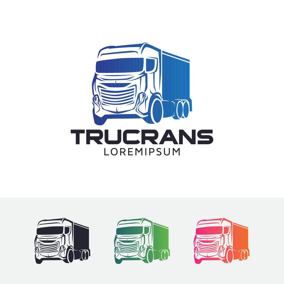 diseño de logotipo de transporte de camiones vector