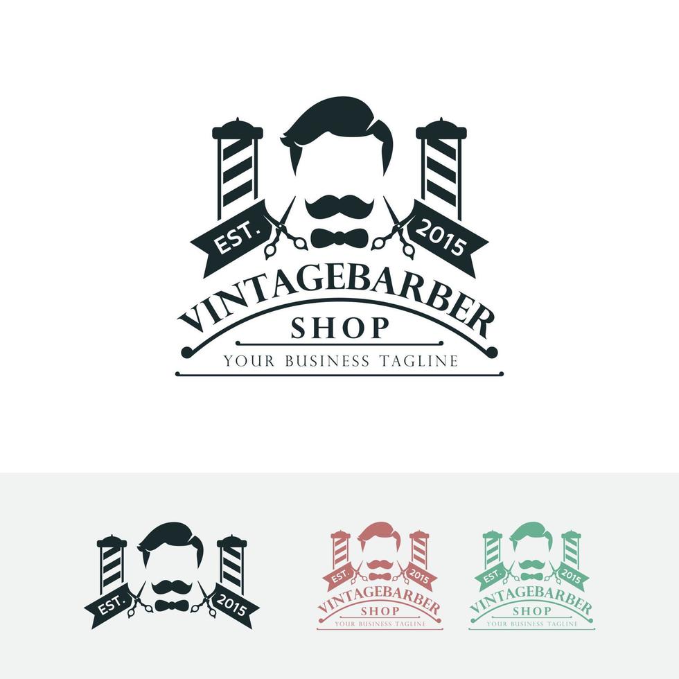 diseño de logotipo de barbería vector