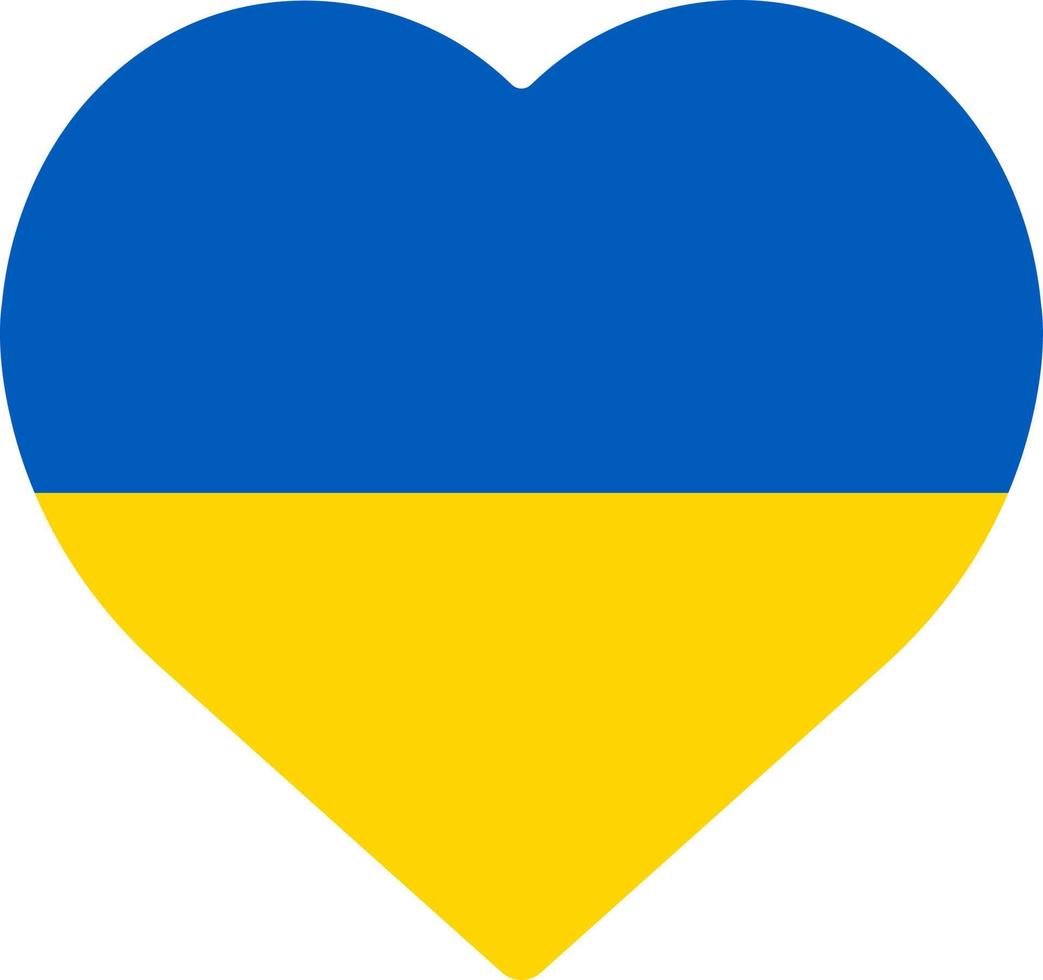A heart in the colors of the Ukrainian flag, vector anti-war illustration, support for Ukraine.