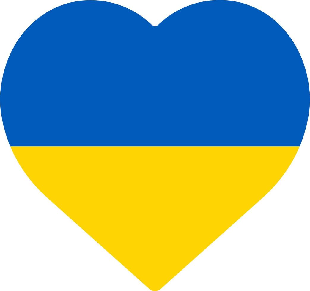 A heart in the colors of the Ukrainian flag, vector anti-war illustration, support for Ukraine.