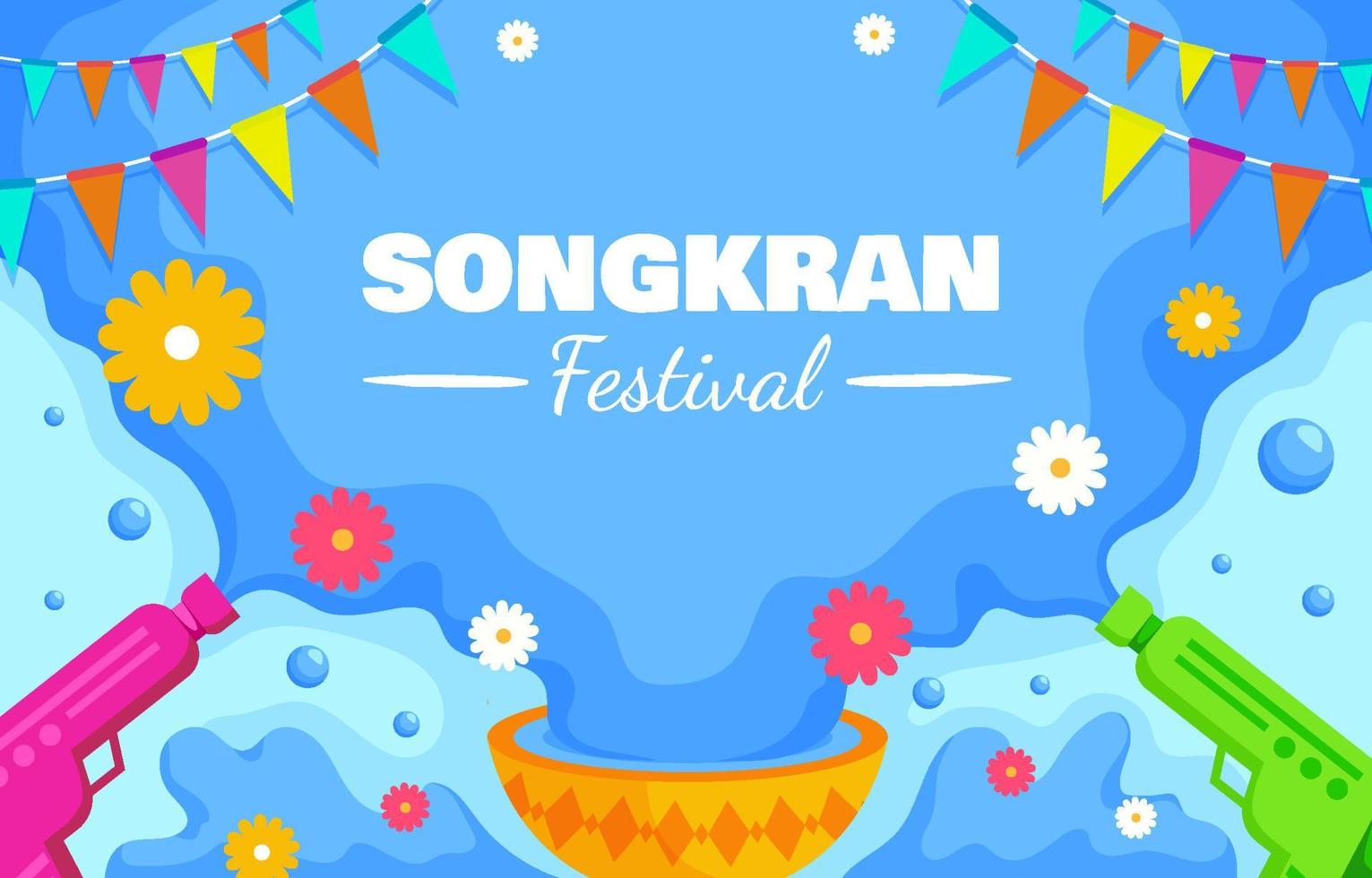 Songkran Festival Background vector