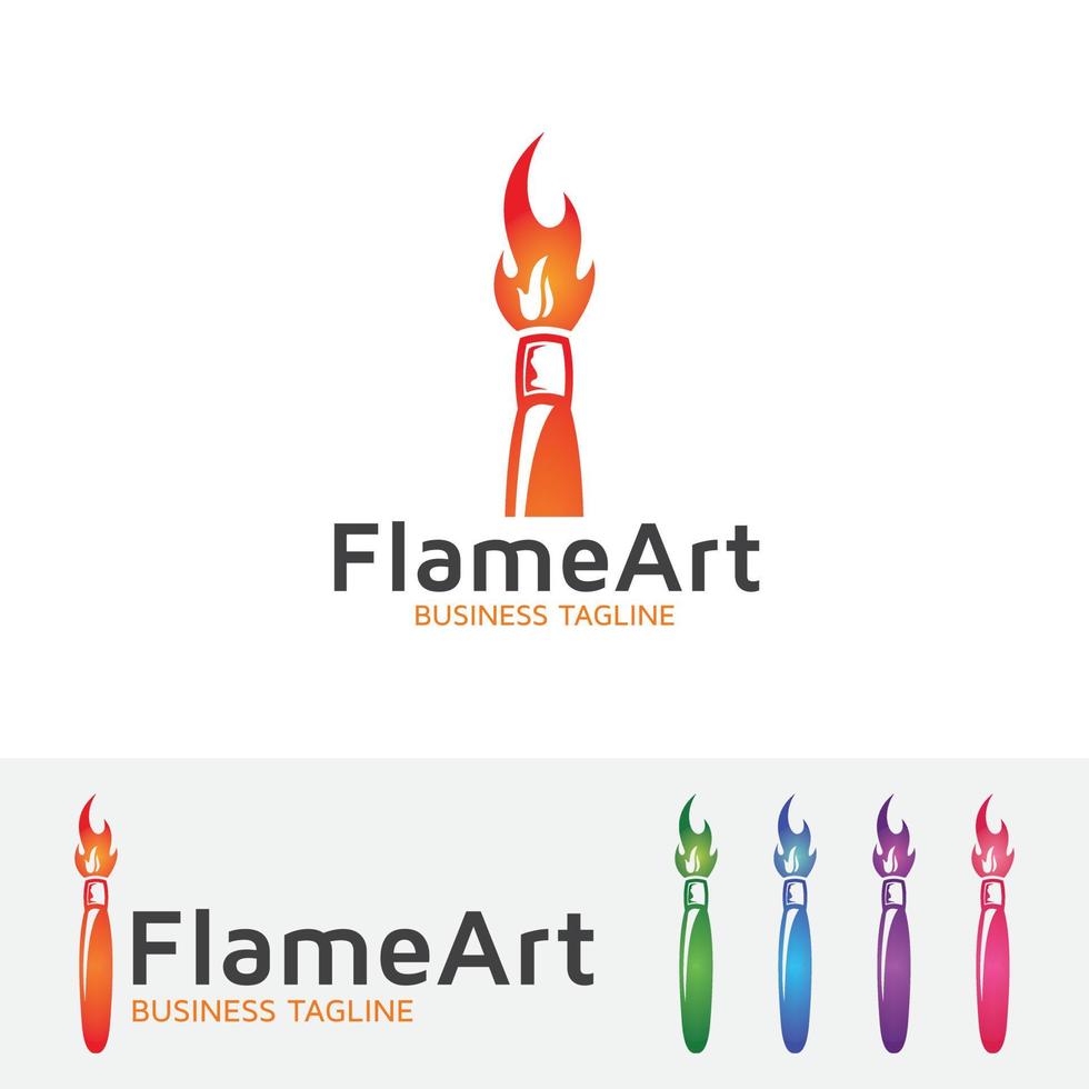 concepto de diseño de logotipo de cepillo de fuego vector