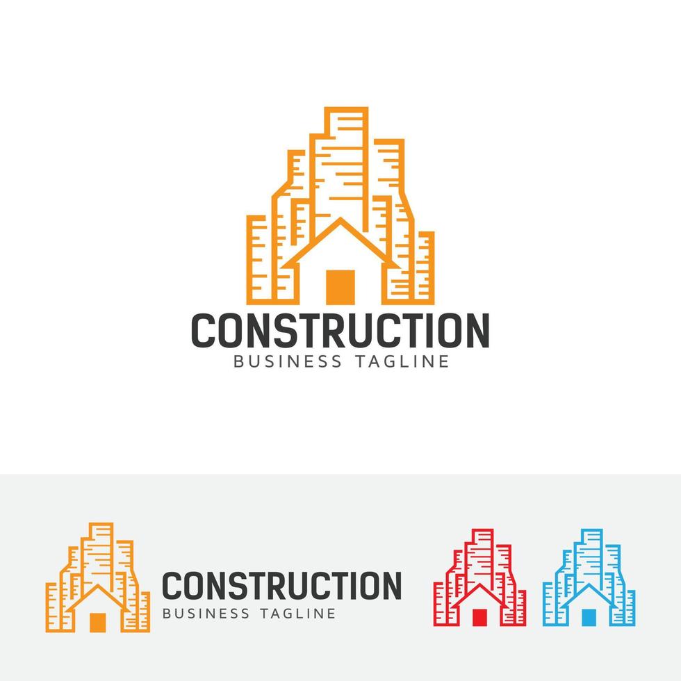 diseño de logotipo de vector de construcción