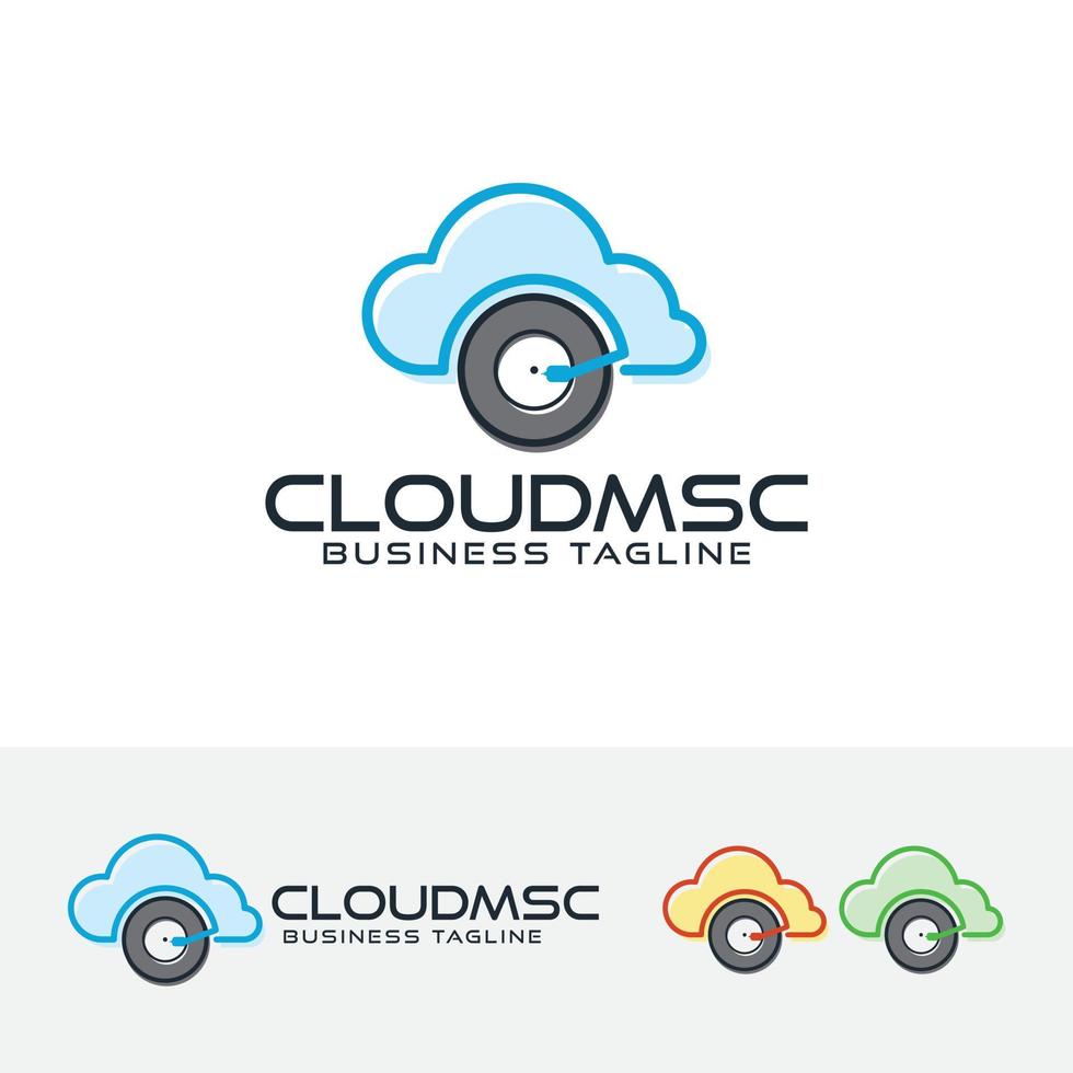 diseño de logotipo de música en la nube vector