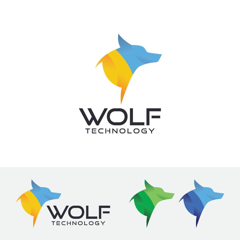 diseño de logotipo de cabeza de lobo moderno vector