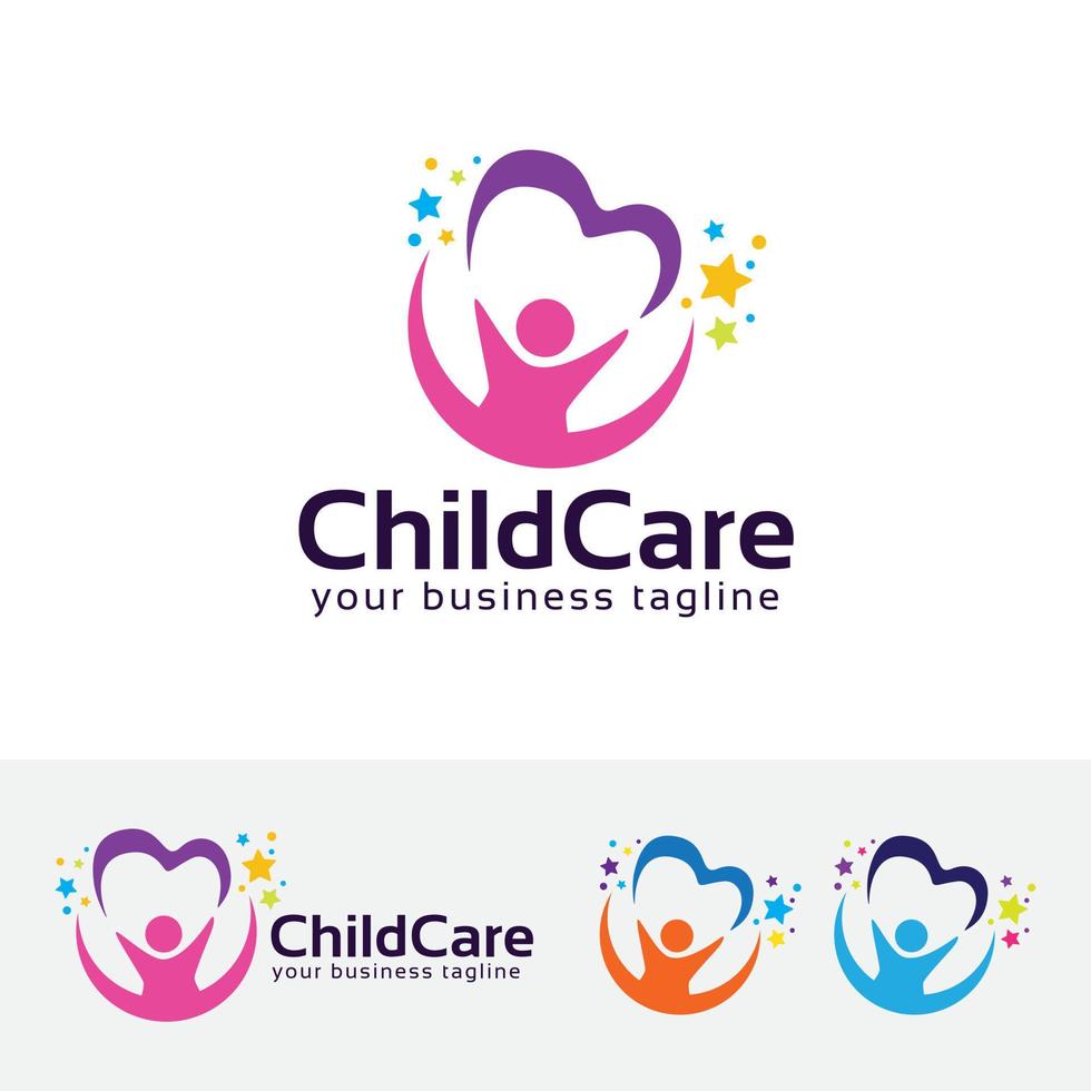 Child care vector logo template