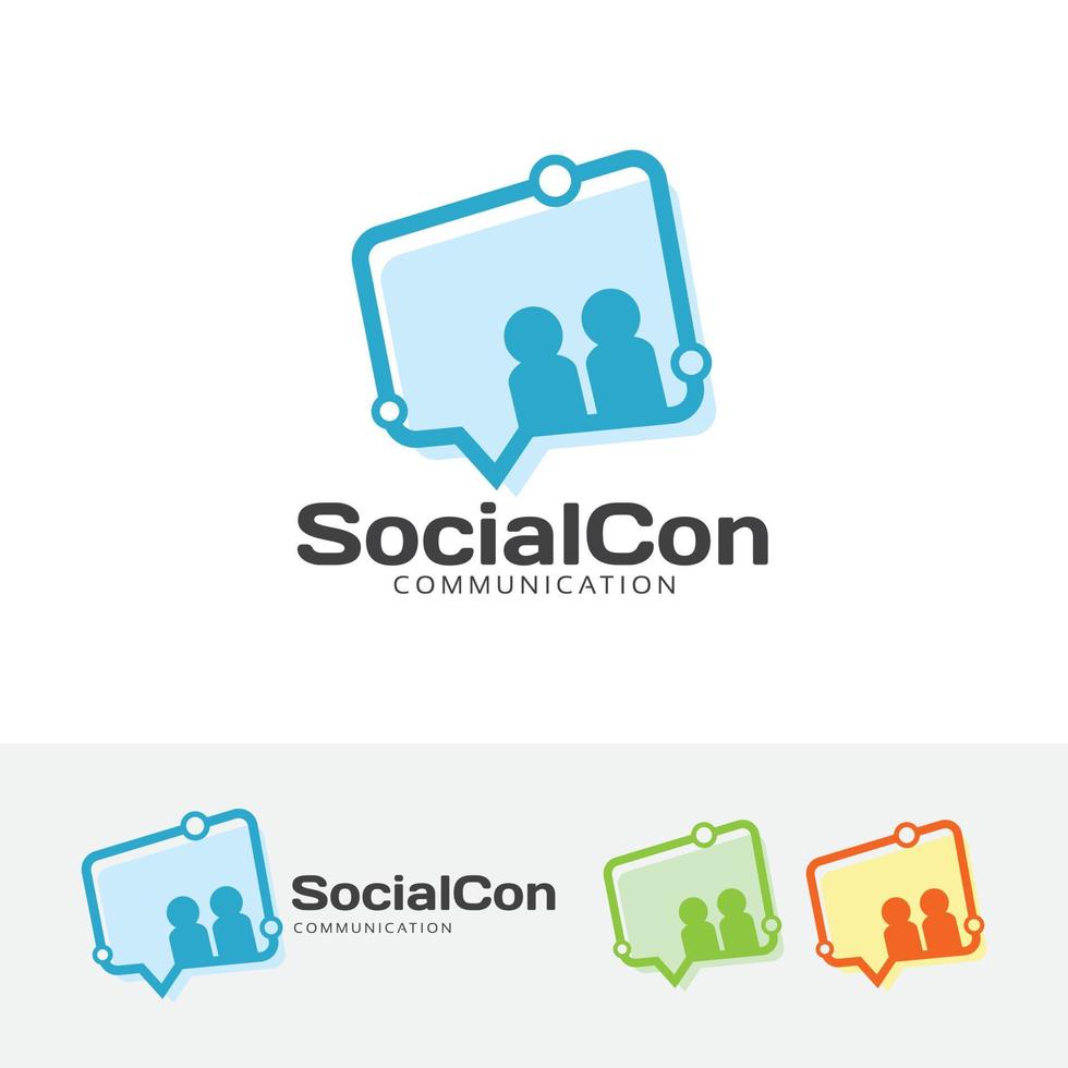 Social connection vector logo template