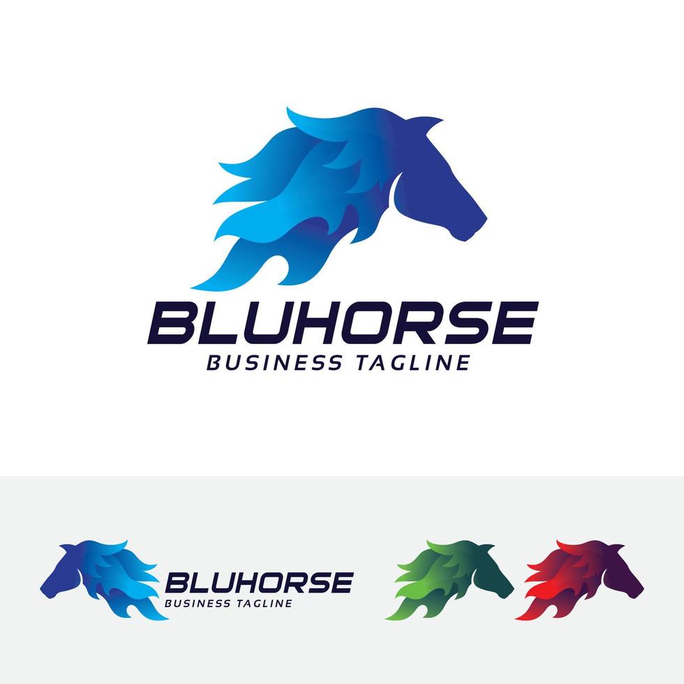 Gradient horse head logo design vector