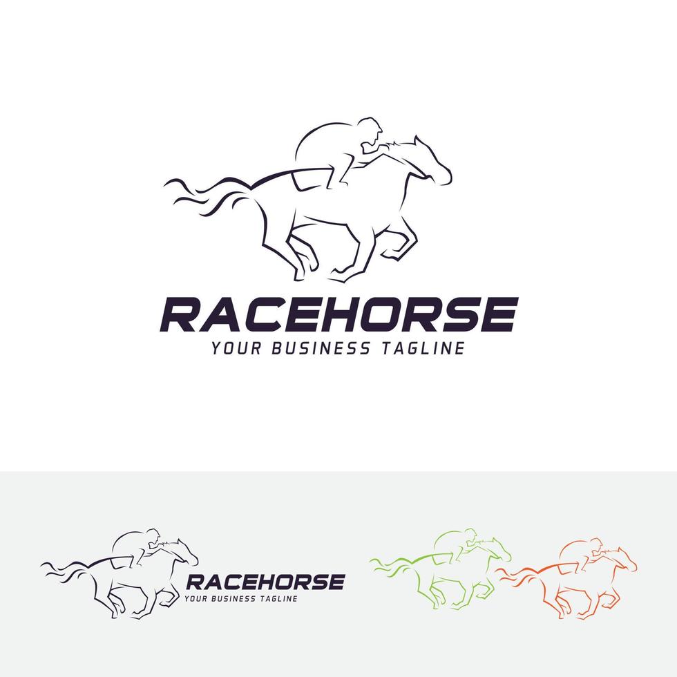 concepto de logotipo de vector de carrera de caballos