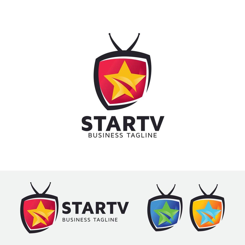 plantilla de logotipo de vector de televisión estrella