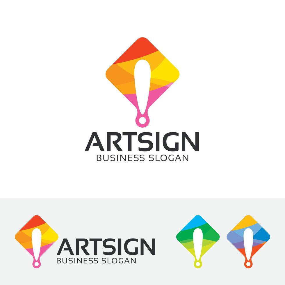 Creative exclamation mark logo design vector