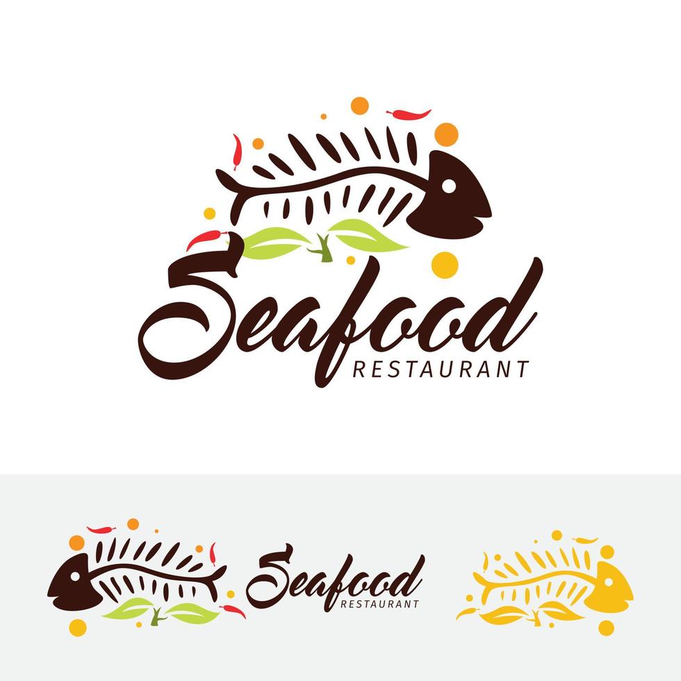 Seafood vector logo template