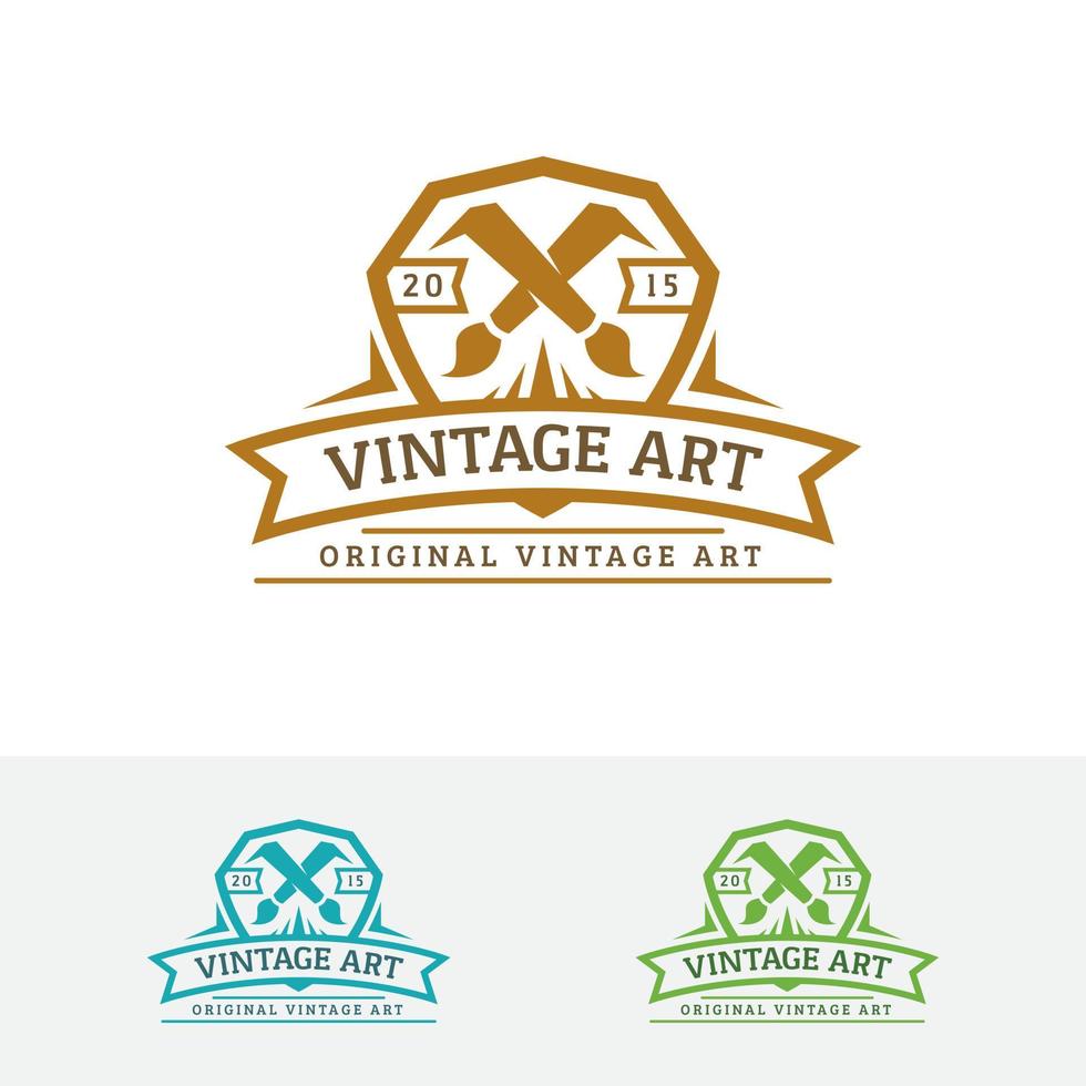 Vintage art concept logo design vector