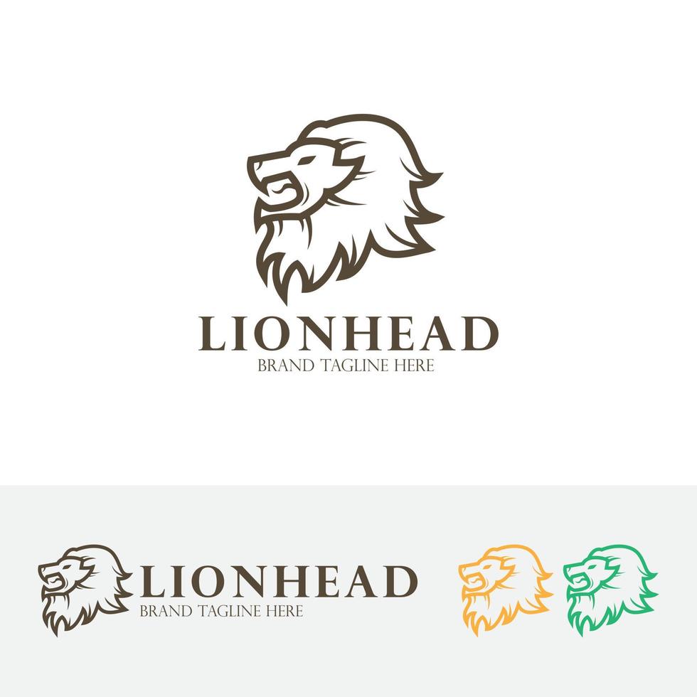 Lion head logo design vector