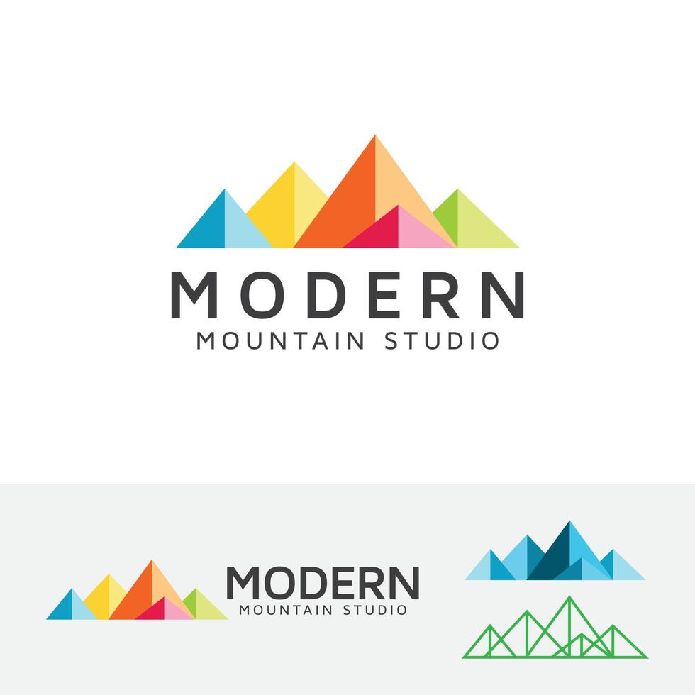 plantilla de diseño de logotipo de vector de montaña moderna