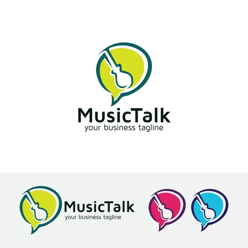 Music talk logo design vector