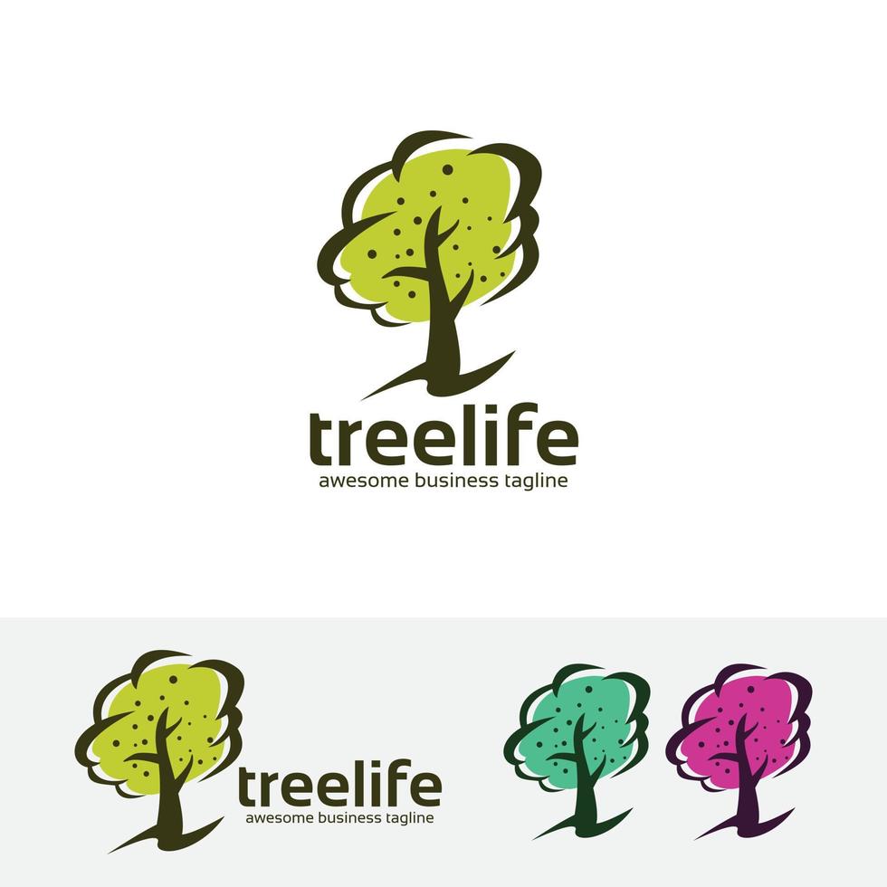 diseño de concepto de logotipo de vector de árbol