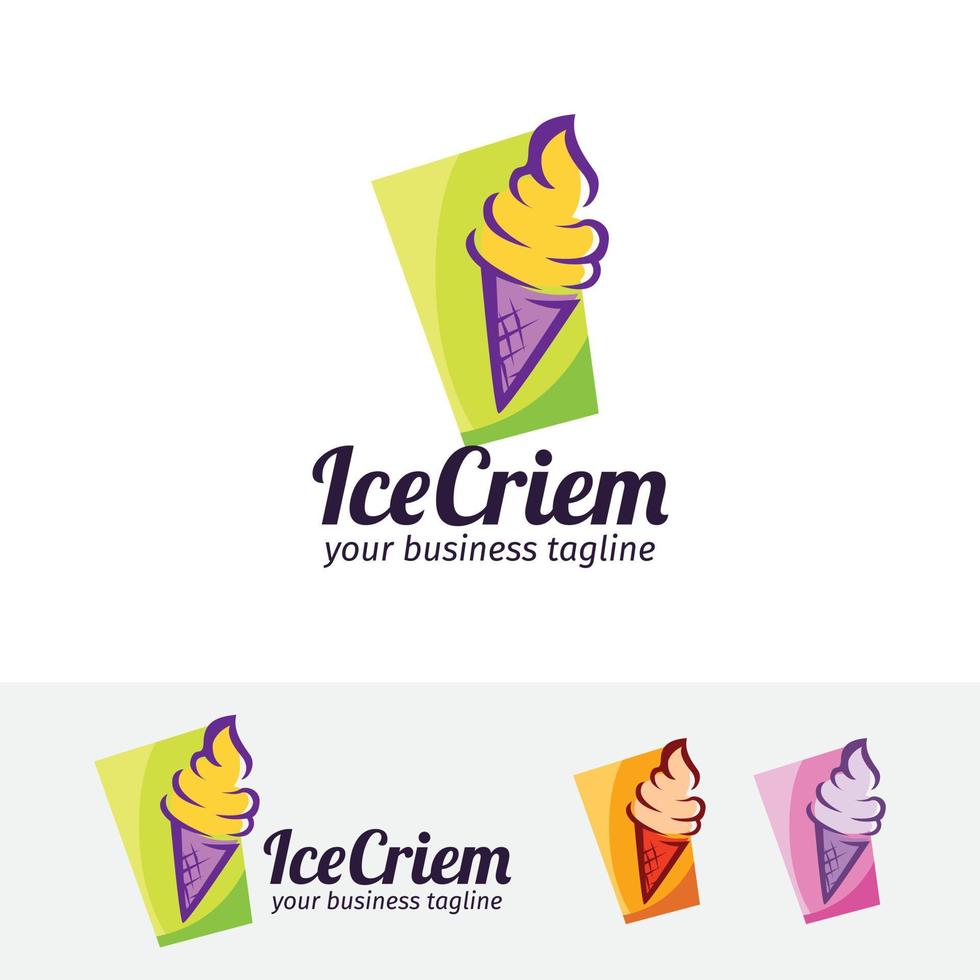 plantilla de diseño de logotipo de vector de helado