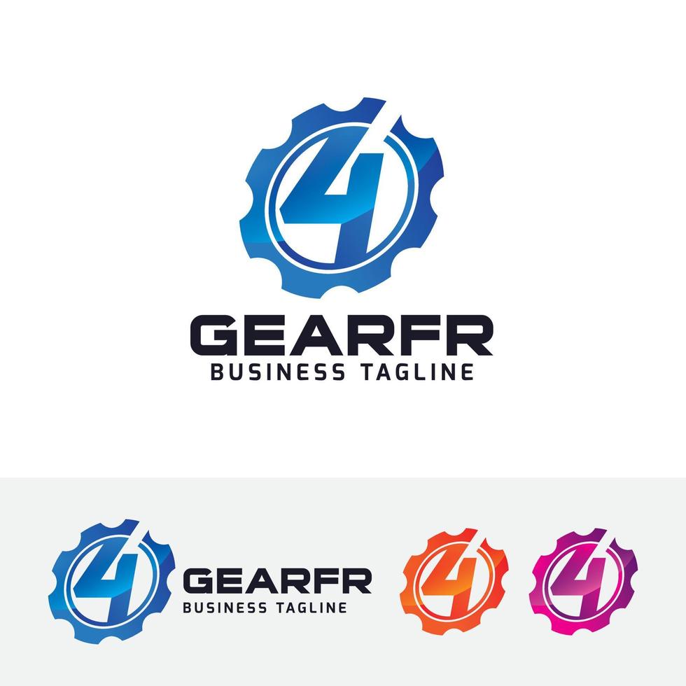 Gear four vector logo template